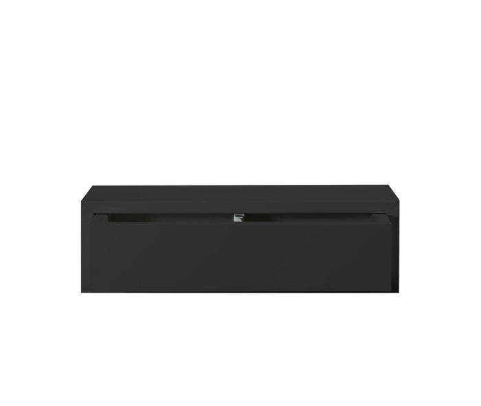 Mensola da Parete 1 Cassetto 45x13,4x20 cm in Fibra di Legno Lego Nero