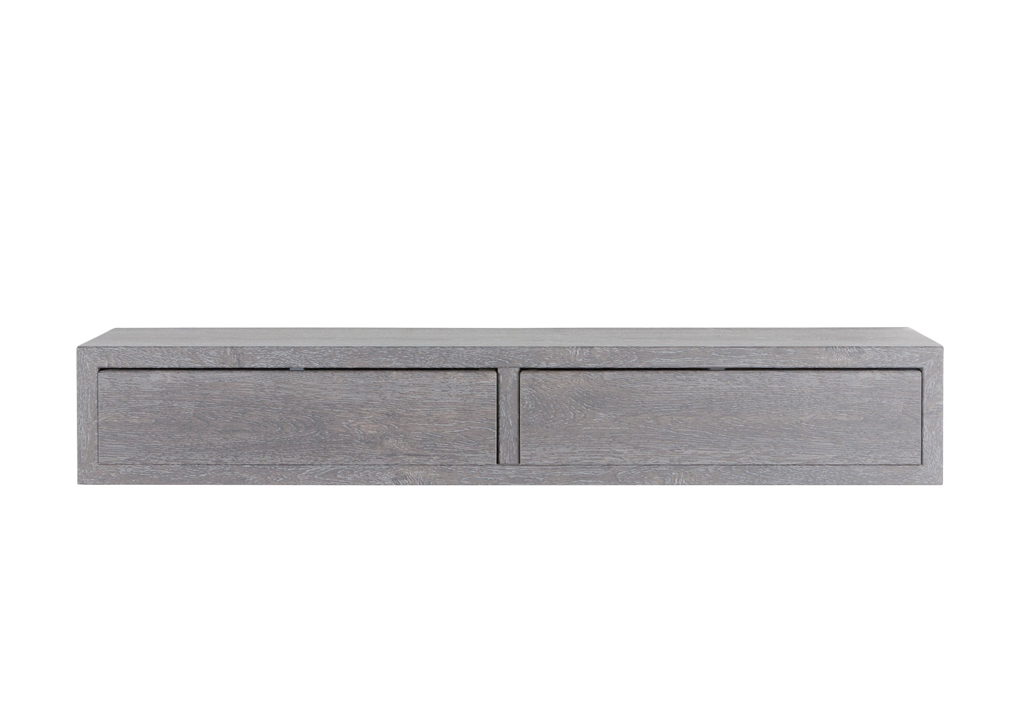 Mensola da Parete con 2 Cassetti 88,2x13,4x23,7 cm in Fibra di Legno Domino Maxi Rovere Grigio New