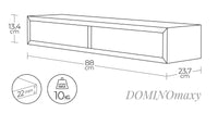 Mensola da Parete con 2 Cassetti 88,2x13,4x23,7 cm in Fibra di Legno Domino Maxi Rovere Sagerau