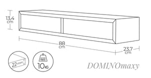 Mensola da Parete con 2 Cassetti 88,2x13,4x23,7 cm in Fibra di Legno Domino Maxi Rovere Sagerau