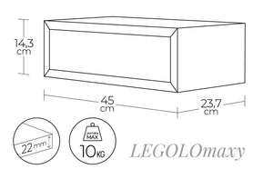 Mensola da Parete 1 Cassetto 45x13,4x23,7 cm in Fibra di Legno Lego Maxi Rovere Imperiale