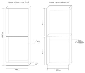 Coprilavatrice e Asciugatrice a Colonna 70,3x179x60,6 cm in Nobilitato 18 mm Bianco