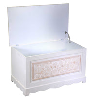 Baule Cassapanca Contenitore 80x45xh45 cm in Legno Crema