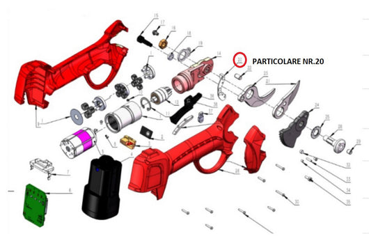 particolare n. 20 forbici pota batteria dj-025 602684