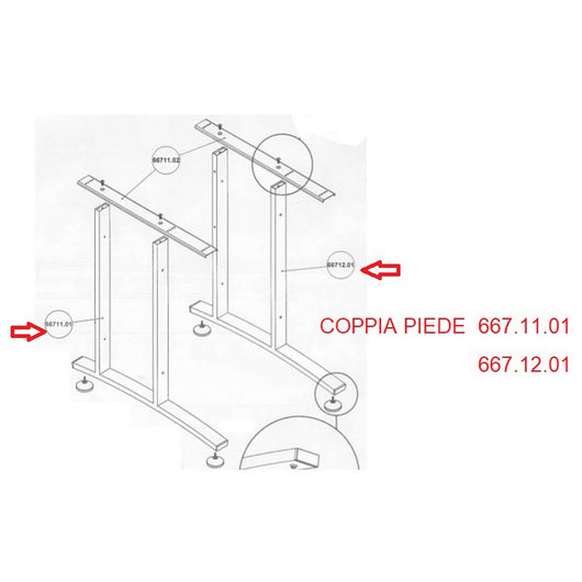 1coppia coppia piede kit scrivania prima 602831