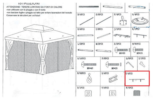 particolare t x gazebo adventure magnum 3,6x4,8 602834