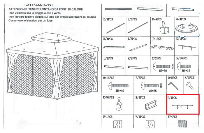 particolare t x gazebo adventure magnum 3,6x4,8 cod:ferx.602834