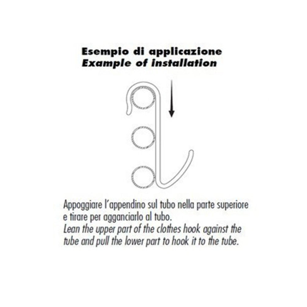 Pika shop 3 pz appendino per termoarredo tubo orizzontale modello hook verde