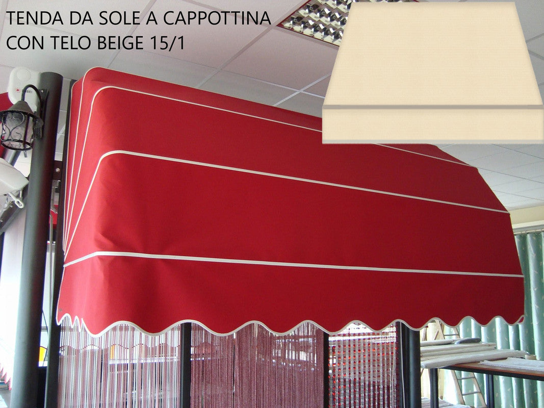 Tenda Sole Cappottina 5 Raggi Tempotest Parà Beige 15/1, Largh 3 x Sporgenza 0,80, UV-Resistente Giardino, Balcone