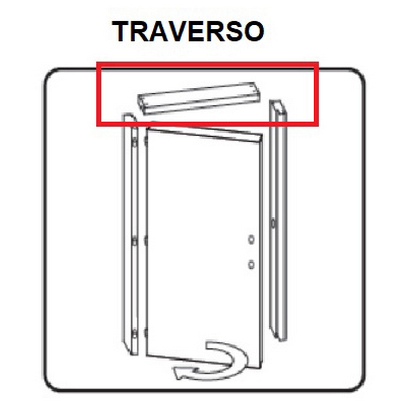  Traverso Battente Per Porta Mod.Microtec Rovere Grigio 210X80 Cm