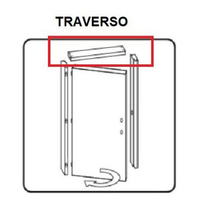 1Pz Traverso Battente Per Porta Mod.Microtec Frassino Bianco Cm.210X90