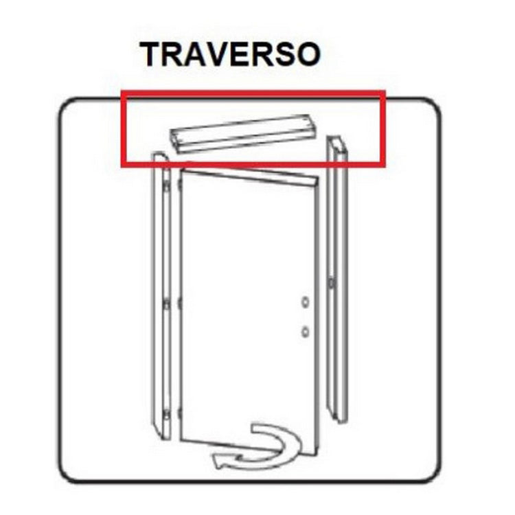 1Pz Traverso Battente Per Porta Mod.Microtec Rover/Bianco Cm.210X70