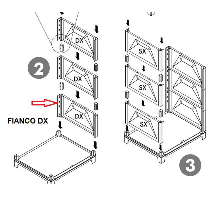 fianco dx per kit lavatoio resina antiacido 603260