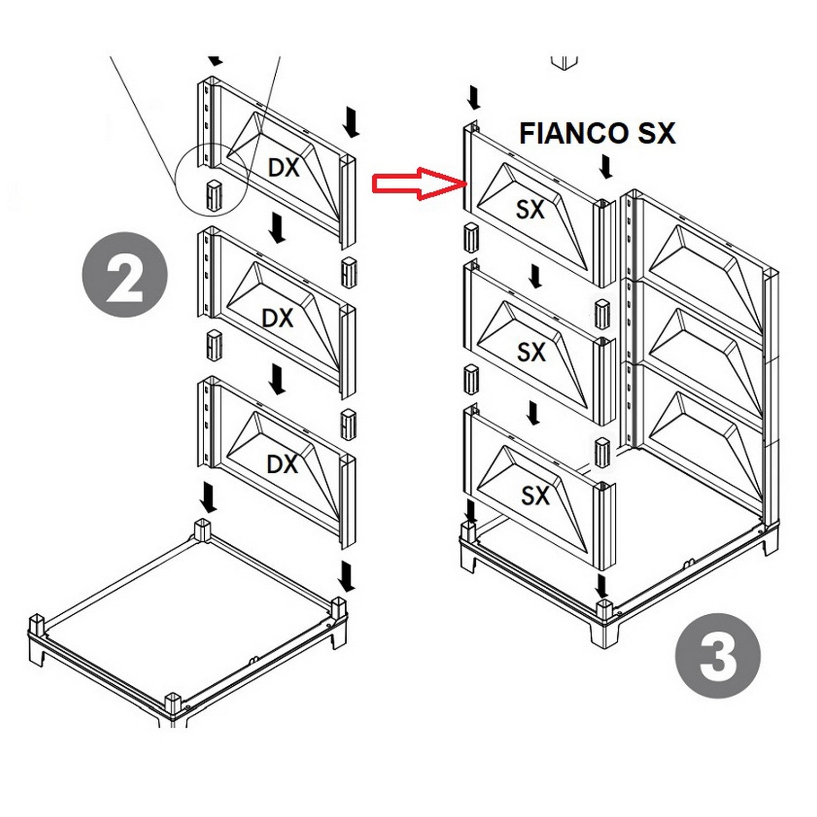 fianco sx per kit lavatoio resina antiacido 603261