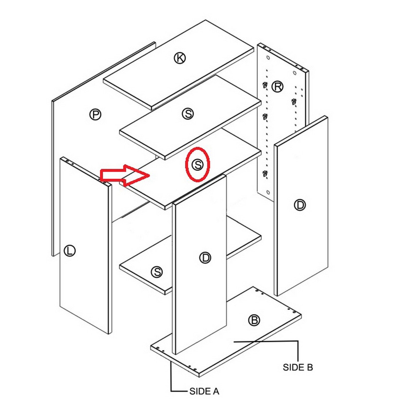 mensola per kit mobile 2 ante 68x95x34 cm cemento chiaro k4298 603275