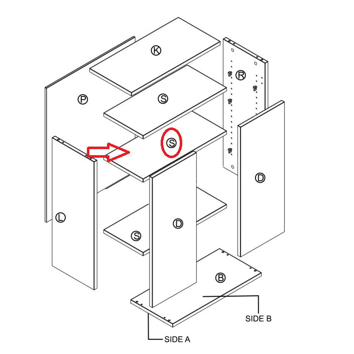 ZZ-MENSOLA XKIT MOBILE 2A 68X95X34 CEMENTO CHIARO K4298  PZ 1 