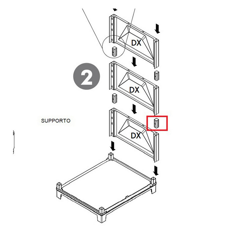 supporto per fianco lavatoio in resina 603325