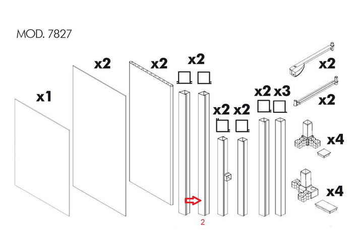 ZZ-MONTANTE NR.2 X KIT COPRILAVATRICE RESINA  PZ 1 