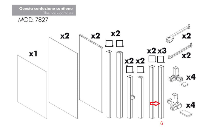 ZZ-MONTANTE NR.6 X KIT COPRILAVATRICE RESINA  PZ 1 