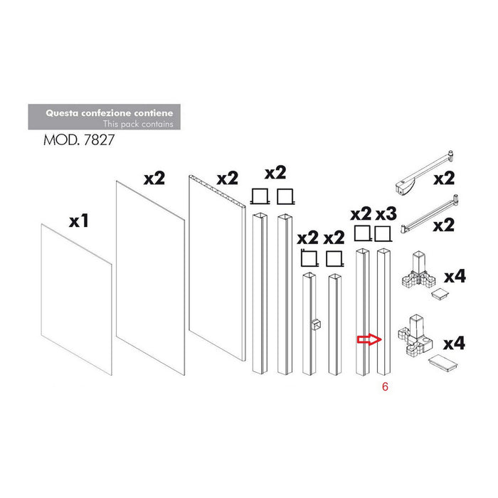 montante nr.6 per kit coprilavatrice resina 603449