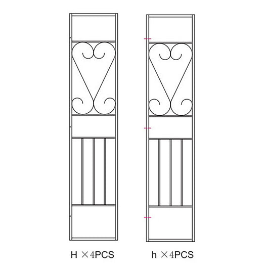 cf laterali h+h per gazebo in metallo mt.3x3 decorazione ecru yf-3133b 603462