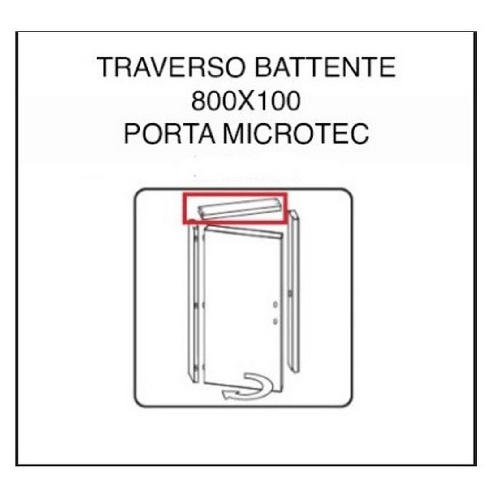 1Pz Traverso Battente Per Porta Microtec Frassino/Bianco 210X80 Cm