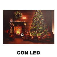 Quadro con led legno multicolor rettangolare cm 60x40xh1,8