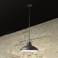 Sospensione In Metallo Rustica Country Nero 1 Luce E14