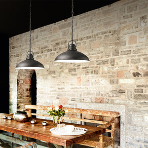 Sospensione In Metallo Rustica Country Nero 1 Luce E14