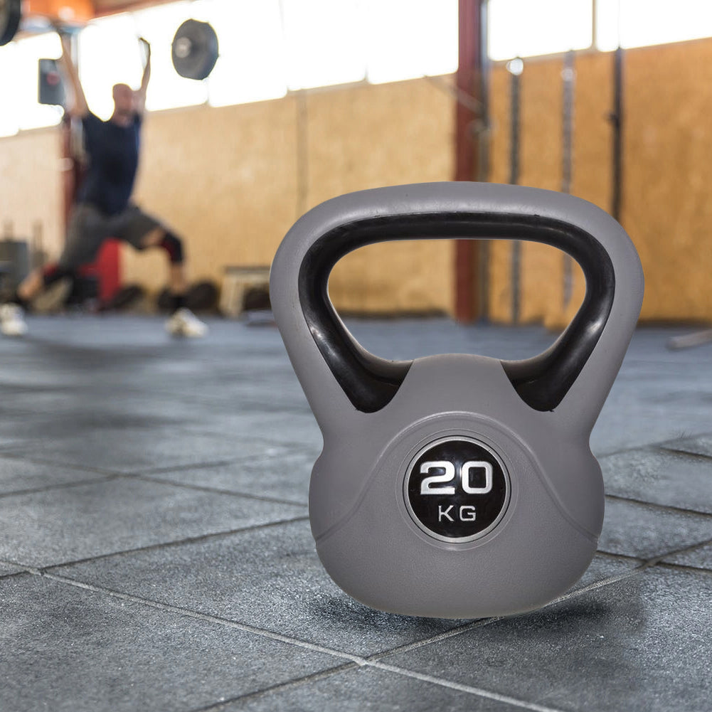 Kettlebell Esercizio Fisico Fitness Peso in Ghisa e Cemento 20 kg Manico Comodo