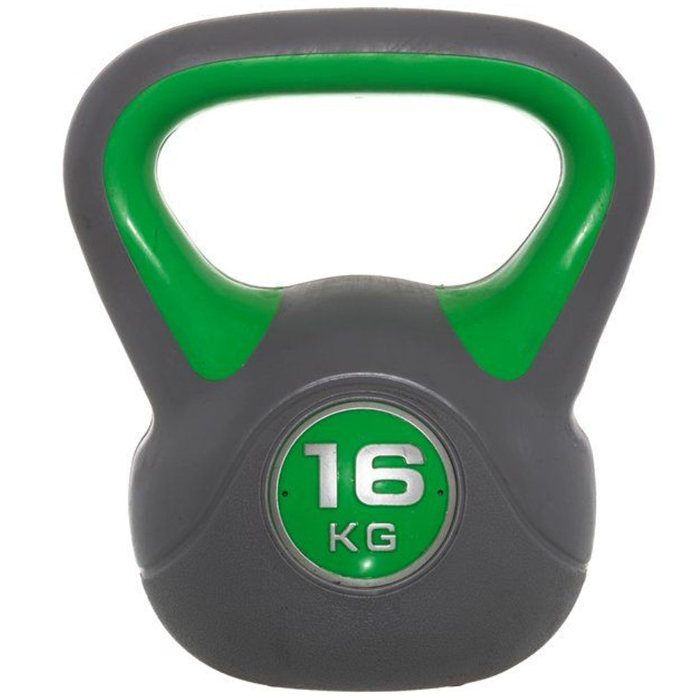 Kettlebell Esercizio Fisico Fitness Peso in Ghisa e Cemento 16 kg Manico Comodo