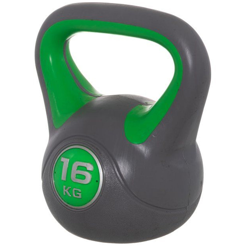 Kettlebell Esercizio Fisico Fitness Peso in Ghisa e Cemento 16 kg Manico Comodo