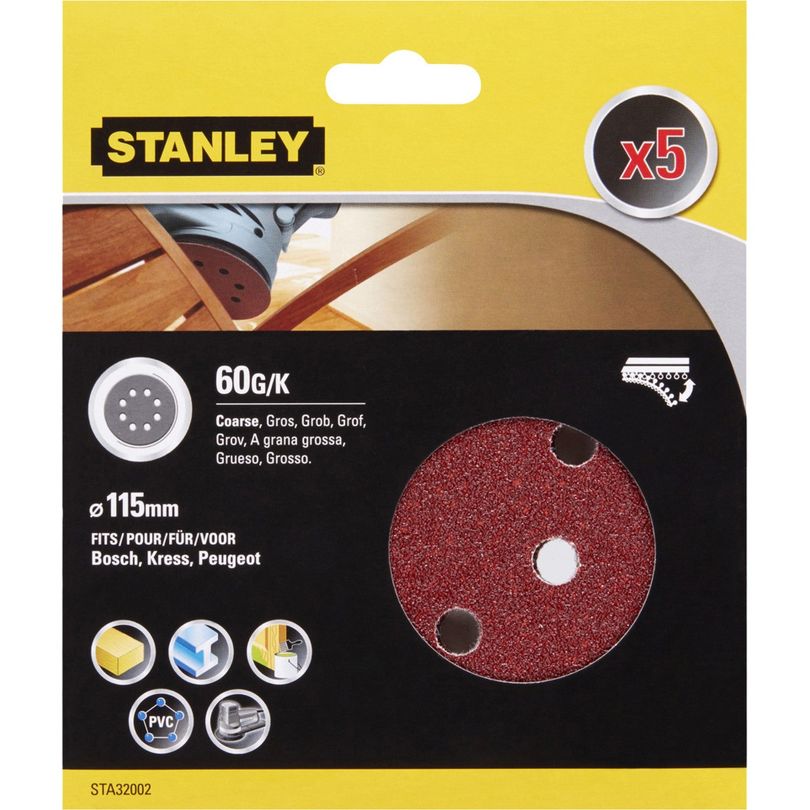 piranha/stanley x32002 5 dischi velcro 115 gr.60 cod:ferx.6047