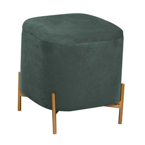 Pouf Contenitore 38x38xh45 cm in Tessuto Velluto Verde Salvia