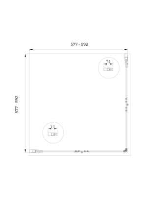 Box doccia angolare pieghevole a libro con chiusura a pacchetto H 190 cromo anticalcare trasparente con misure 60 (57,5-59) x 60 (57,5-59)