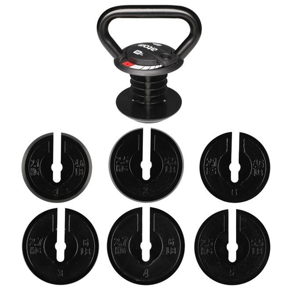 Kettlebell Regolabile Salvaspazio con Carico Pesi Variabile 3.5 a 18 kg Fitness