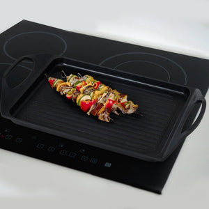 Bistecchiera Grill Piastra Alluminio Pressofuso Antiaderente 45x28 cm