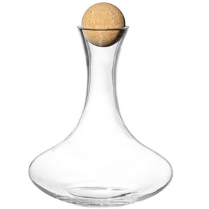 Decanter In Vetro Soffiato Per Vino Capacità 1,1 LT Con Tappo in Sughero Naturale