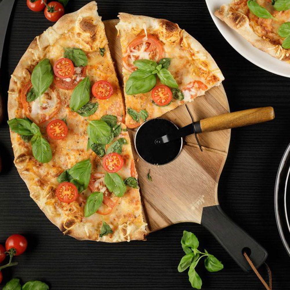 Tagliere Vassoio Servipizza Con Rotellina Taglierina Taglia Pizza Diametro 30 Cm