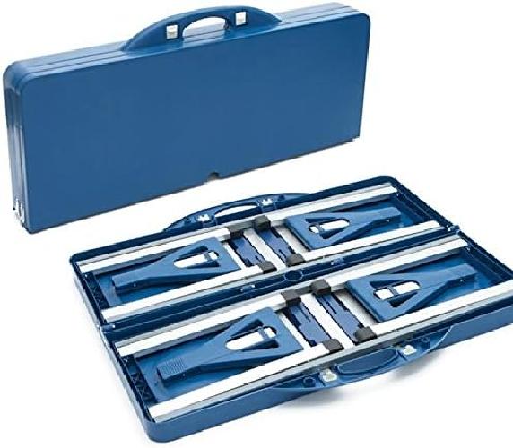 Set Tavolo Tavolino Pieghevole Pic Nic Campeggio Alluminio Con 4 Sgabelli Blu