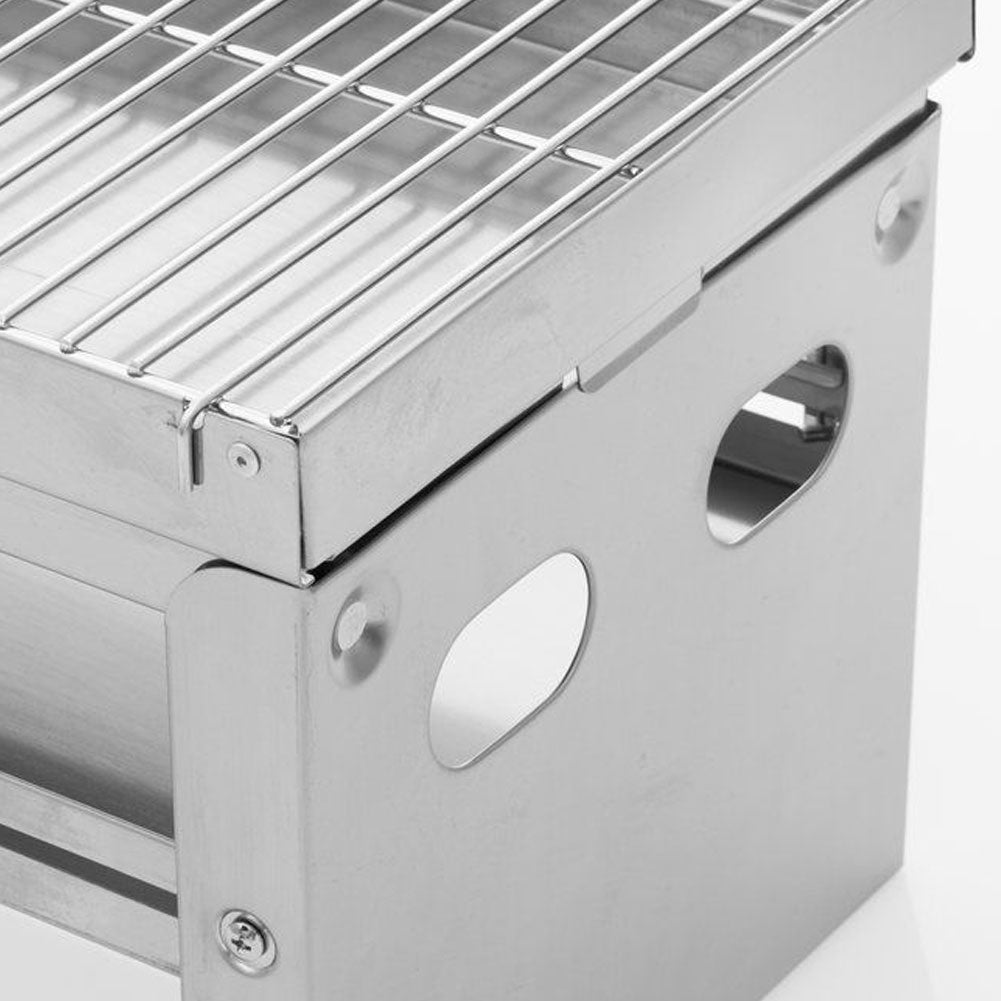 Barbecue Pieghevole Portatile in Acciaio INOX, 3,9 kg 44x27x25 cm