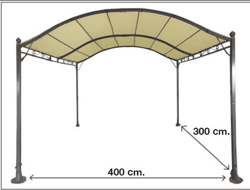 GAZEBO ACCIAIO PERGOLA MAXI 300X400 TOP 160GR/MQ ARREDO GIARDINO