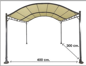 GAZEBO ACCIAIO PERGOLA MAXI 300X400 TOP 160GR/MQ ARREDO GIARDINO