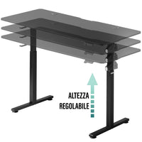 Scrivania Elettrica Regolabile Altezza 140x60x72-117cm Nero Console di Comando