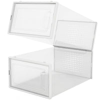 Set 6 Pz Scatole Portascarpe Impilabili 33.5x23x14.5cm Porta Scarpe Salvaspazio