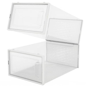 Set 12 Pz Scatole Portascarpe Impilabili 33.5x23x14.5cm Porta Scarpe Salvaspazio