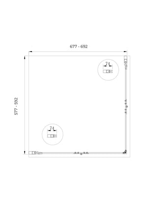 Box doccia angolare pieghevole a libro con chiusura a pacchetto H 190 cromo anticalcare trasparente con misure 60 (57,5-59) x 70 (67,5-69)