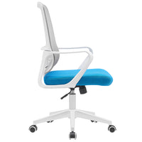 Sedia da Ufficio Blu e Grigio Poltrona da Scrivania Girevole Regolabile 98-108cm