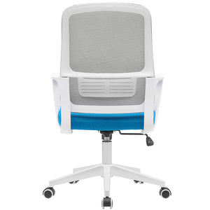 Sedia da Ufficio Blu e Grigio Poltrona da Scrivania Girevole Regolabile 98-108cm