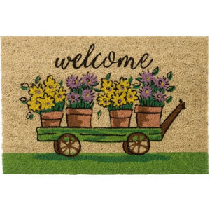 Zerbino Tappeto Per Ingresso Floreale Fiori di Benvenuto 40 x 60 cm Multicolore